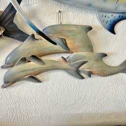New Handcrafted Carved Dolphins 