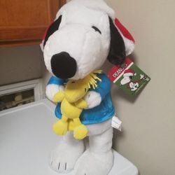 Brand New Peanuts Snoppy & Woodstock Holiday 20" H Porch Greeter