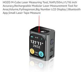 HOZO M-Cube Laser Measuring Tool,164ft/50m,±1/16 inch Accuracy,Rechargeable Modular Laser Measurement