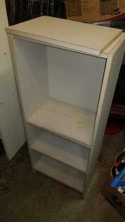 White book shelf 4"x2.5" 12inches Deep.