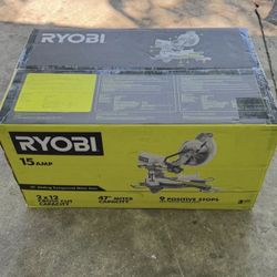 RYOBI 15 Amp 10 in. Corded Sliding Compound Miter Saw with LED Cutline Ind