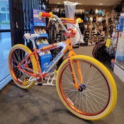 NEW LIMITED EDITION SE HOUSTON BIG RIPPER 29 ORANGE YELLOW SINGLE SPEED FREESTYLE WHEELIE BMX BIKE