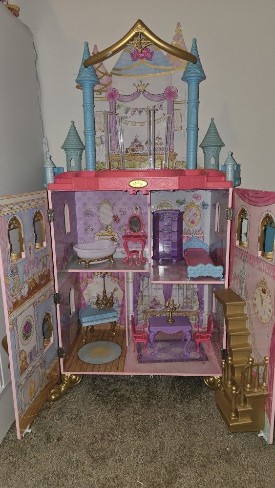 Kidkraft 65986 Camila Wooden Dolls House With Funiture And Dollhouse Accessories Included, Suitable For 12 Inch Dolls