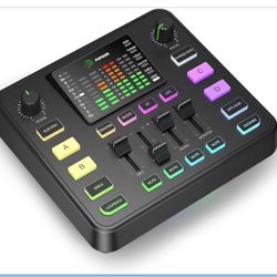 Gaming Audio Mixer, Usb Audio Interface for pc,1/4 xlr interface，Sound Board With voice changer, Pro-Preamp, Noise Cancellation, RGB, Bluetooth For St