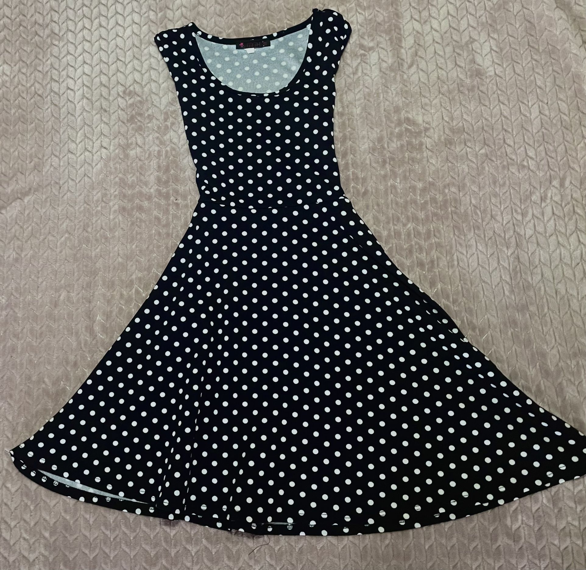 Rockabilly Black W/ White Polka Dot Dress