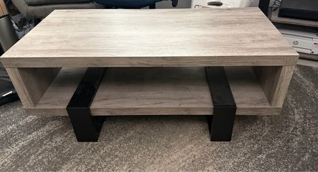 Modern Contemporary Wood Coffee Table, Gray