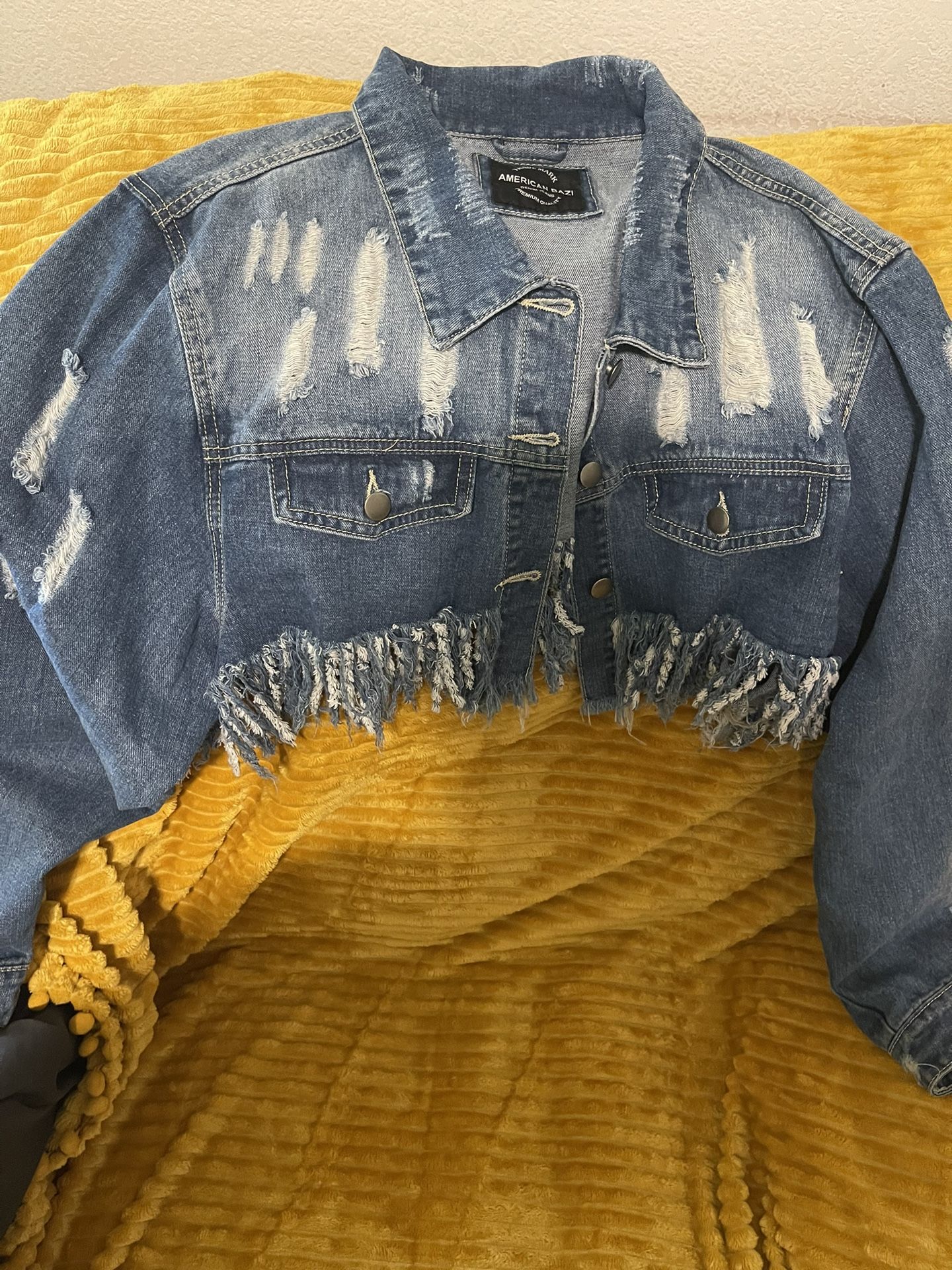Distressed Plus Size Jean Jacket