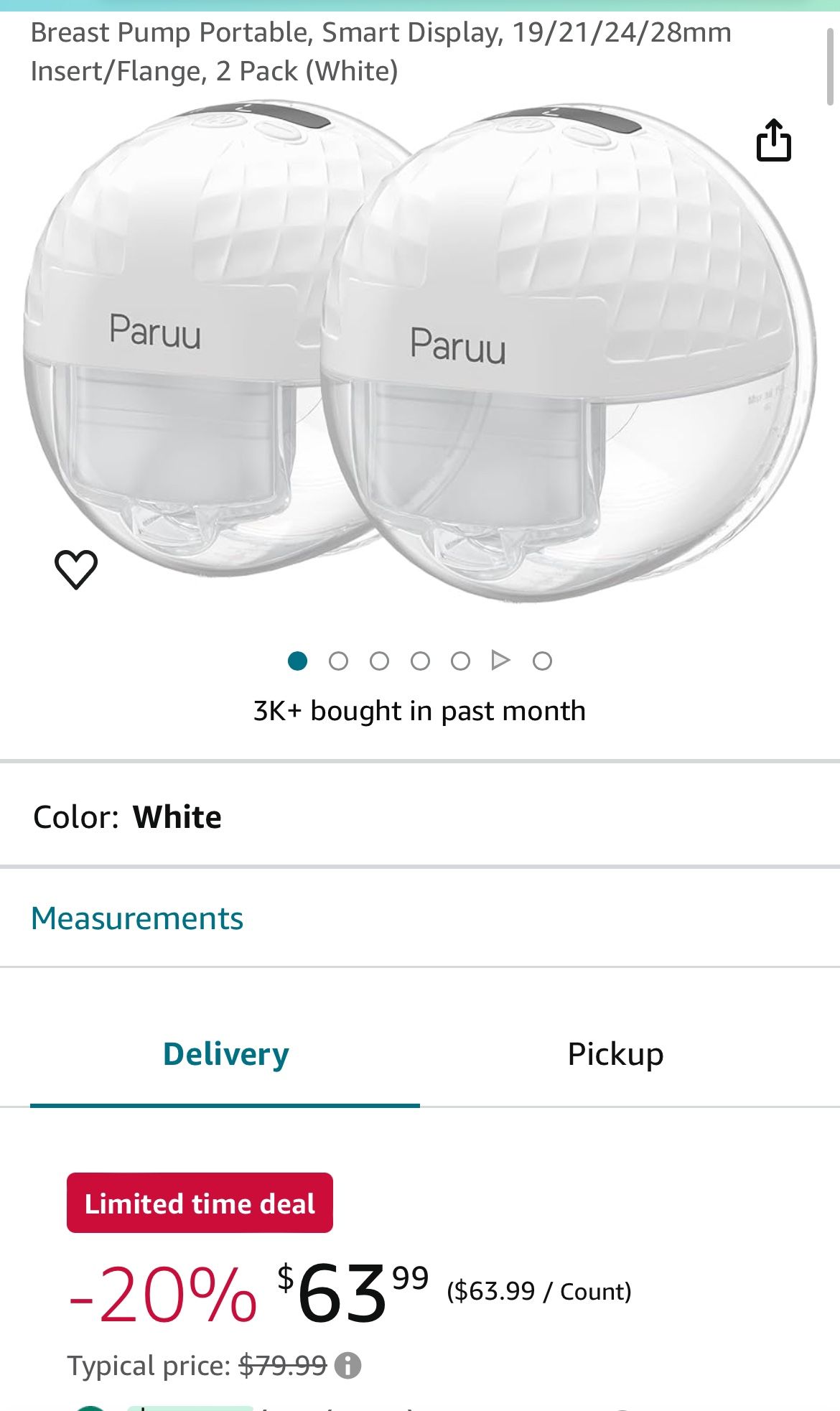 New Paruu P10 Wearable Breast Pump 