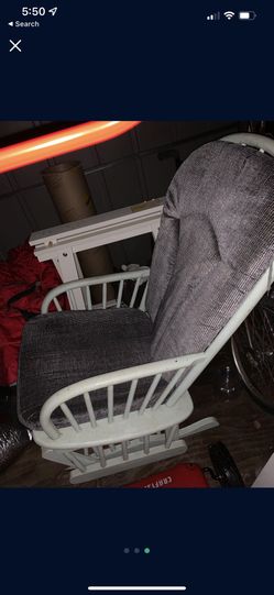 Rocking Chair, White Wood Glider