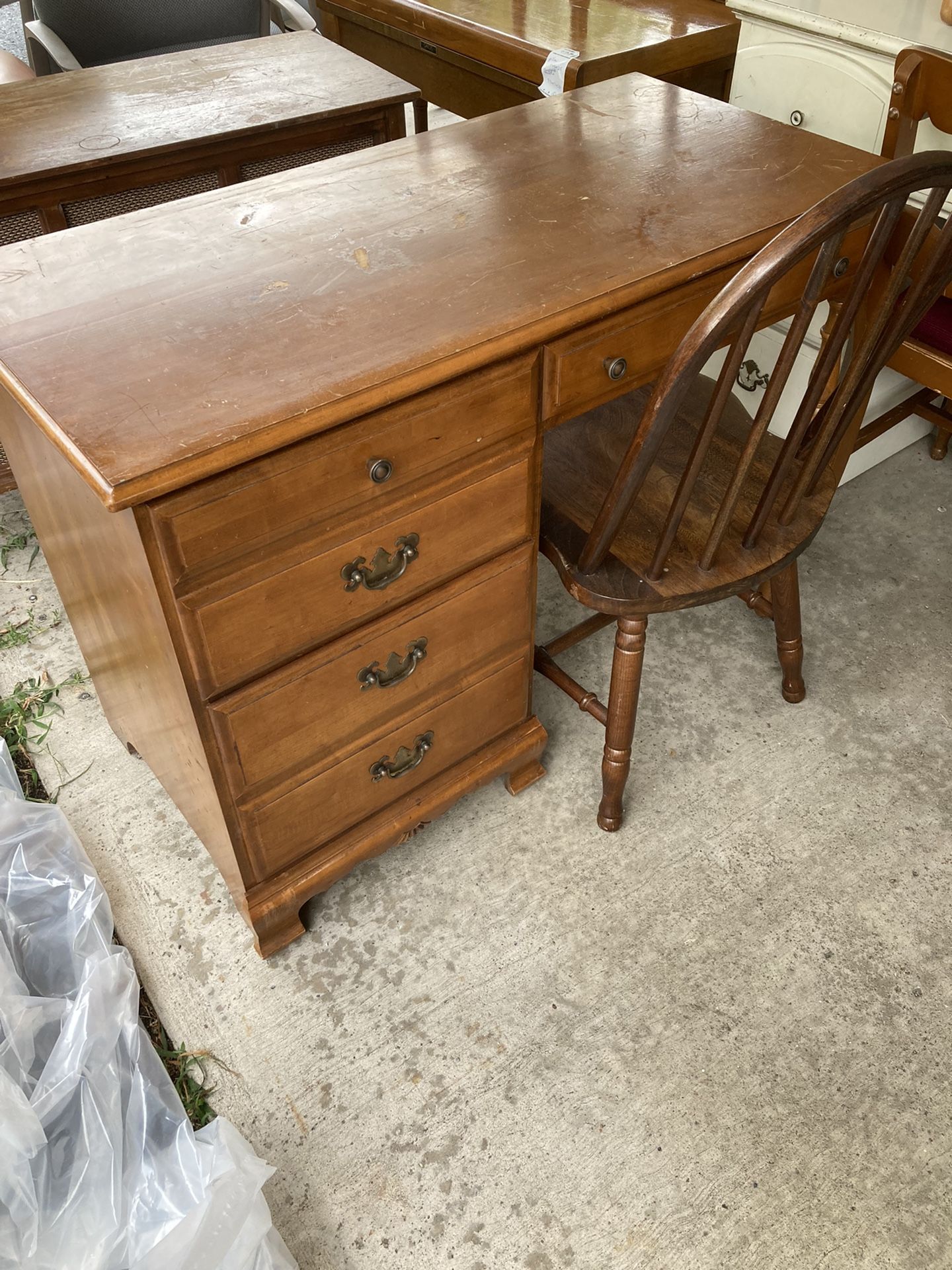 Wooden Desk with Chair