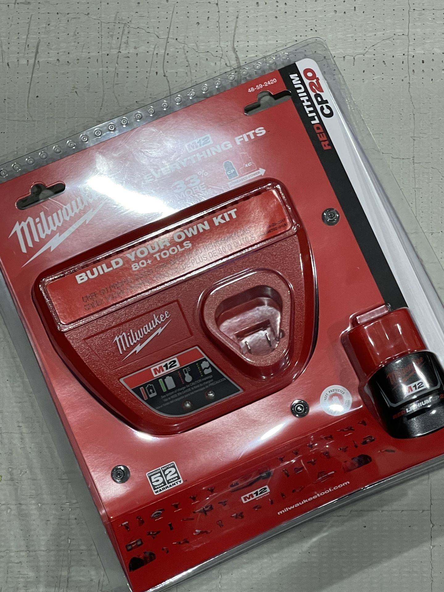 Milwaukee M12 2.0 Battery With Charger New