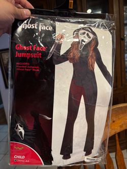 Ghost Face Jumpsuit Halloween Costume Child Small