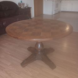 Table (vintage pedestal-style table with adjustable rising top)