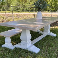 Custom Built Dining Table Solid wood Farmhouse Set Modern Rustic Bench Country Oval Round Counter Breakfast Height  Farm House 