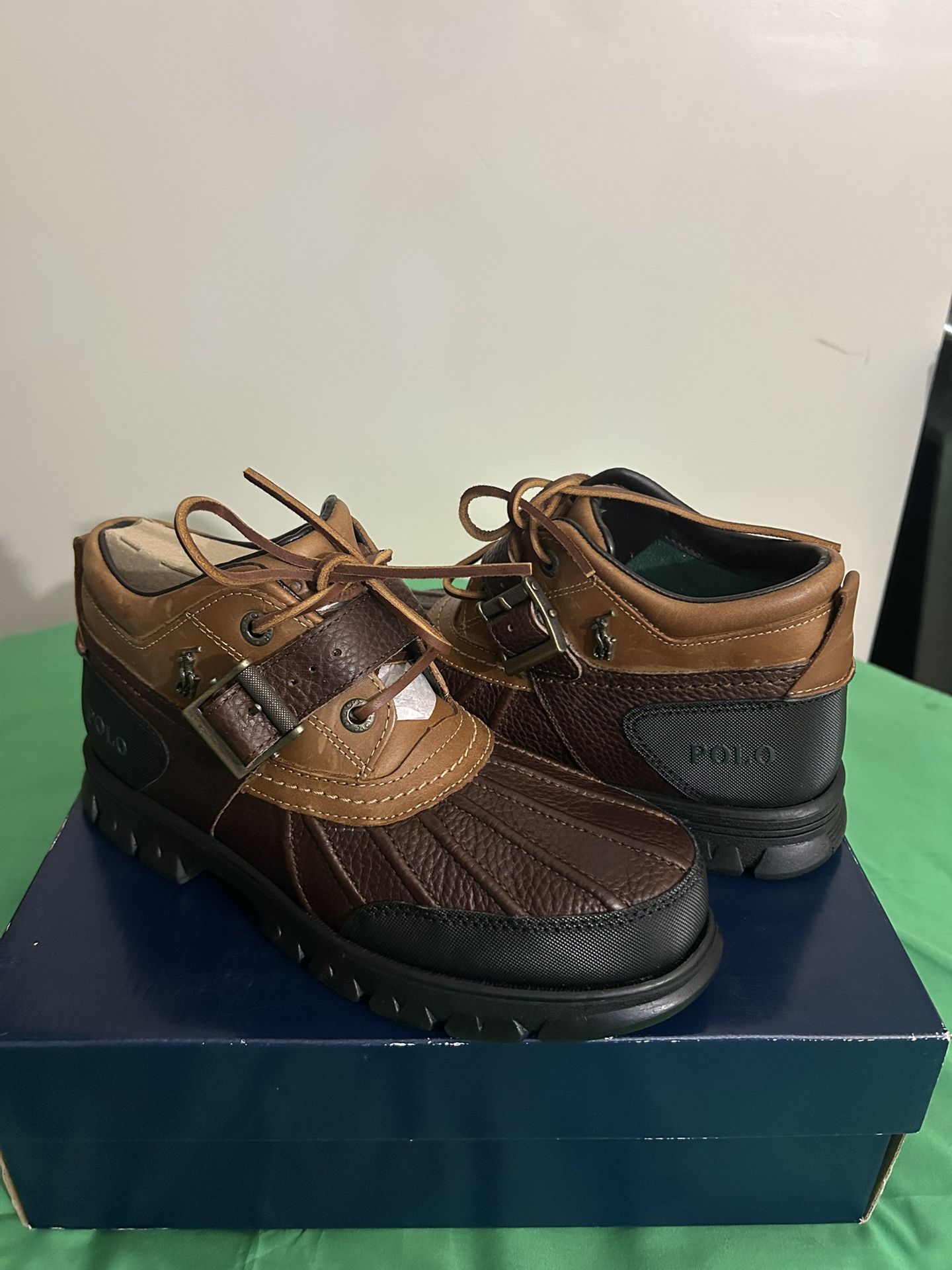 Ralph Lauren Polo Hardy Duck Boots Ankle Mens 5 Strap Logo Rain Snow Size/8 Men’s New