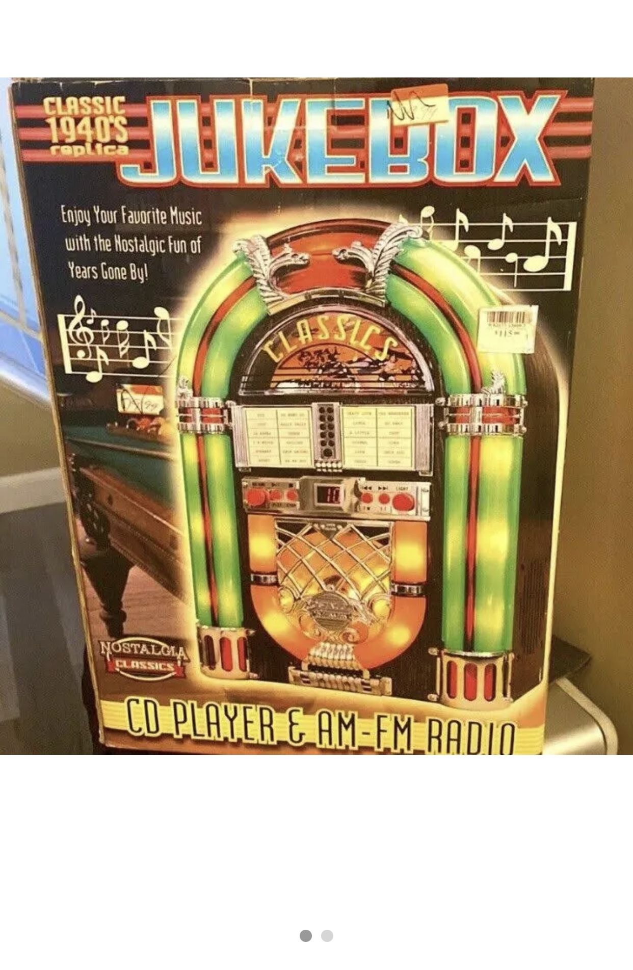 Nostalgia Classics 1940's Replica Jukebox Tabletop Am/fm Radio Cd