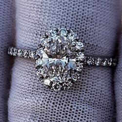 1.75Ct F VS1 OVAL CUT LAB GROWN DIAMOND ENGAGEMENT RING SOLID 14K WHITE GOLD
