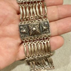 1940s 7.5” ANTIQUE NAVAJO 900 STERLING SILVER BRACELET 82 GRAMS | TESTED