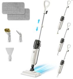 Steam Mop Cleaner 260°F Steam in 15s, 16.9oz Tank Hardwood and Tile 99.9% Stains Removal, Chemical-free Cleaning Safe for Kids/Pets, Lightweight, Deep