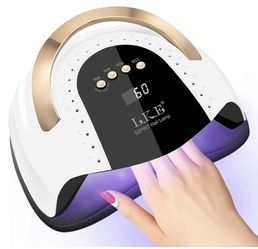 268W UV LED Nail Lamp, LKE Nail Dryer for Gel Polish, 4 Timers UV Nail Lamp Professional Nail Light, 57Pcs Lamp Beads and Automatic Sensor(White)