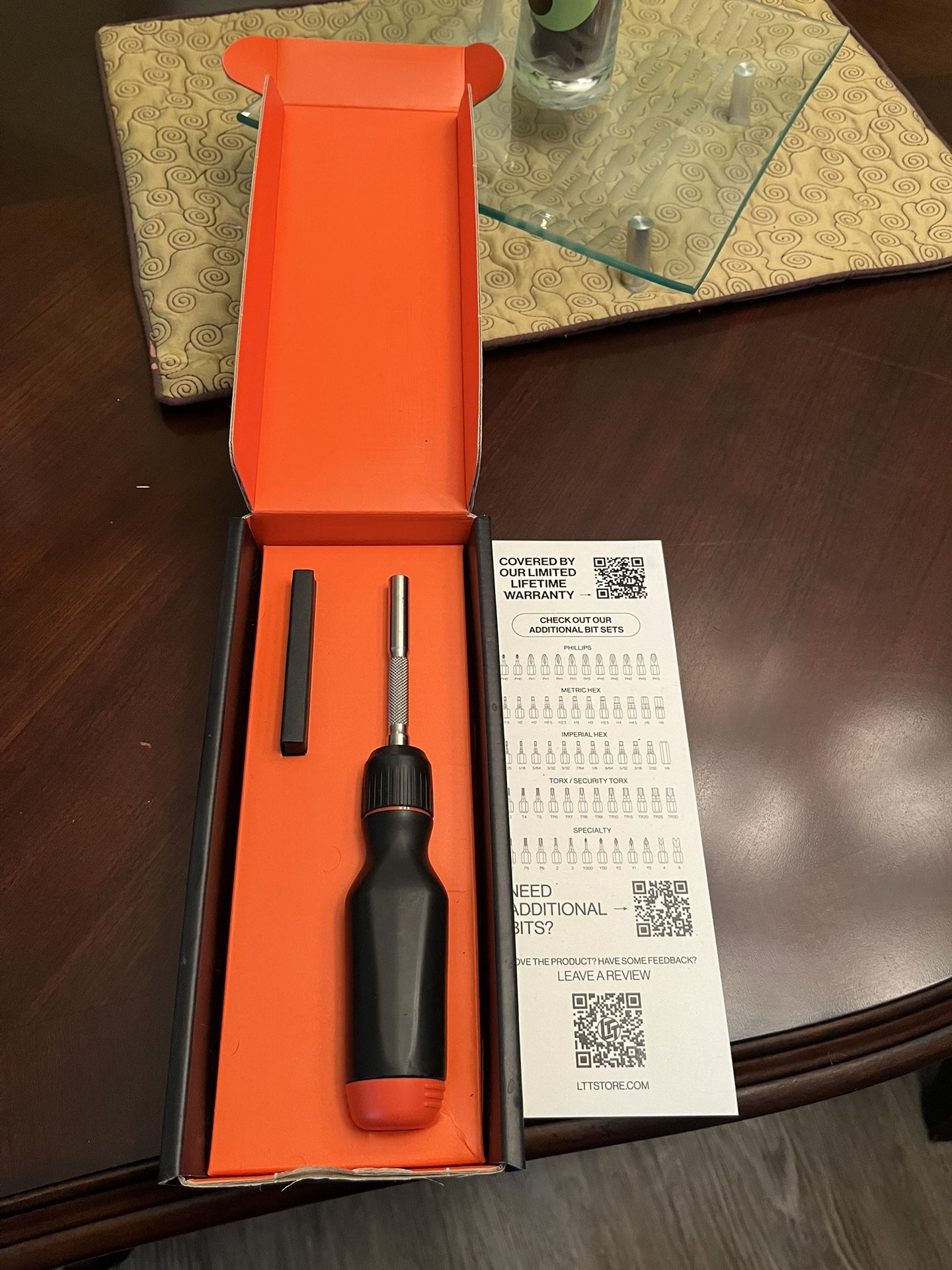 LTT Screwdriver by Linus Tech Tips Black & Orange Handle -Black Shaft Complete
