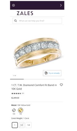 Men’s 1 CT. T.W. Diamond Ring in 10K Gold size 10