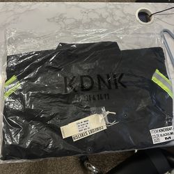 NEW Medium KDNK Denim Jean jacket - Safety Taped Black/Lime