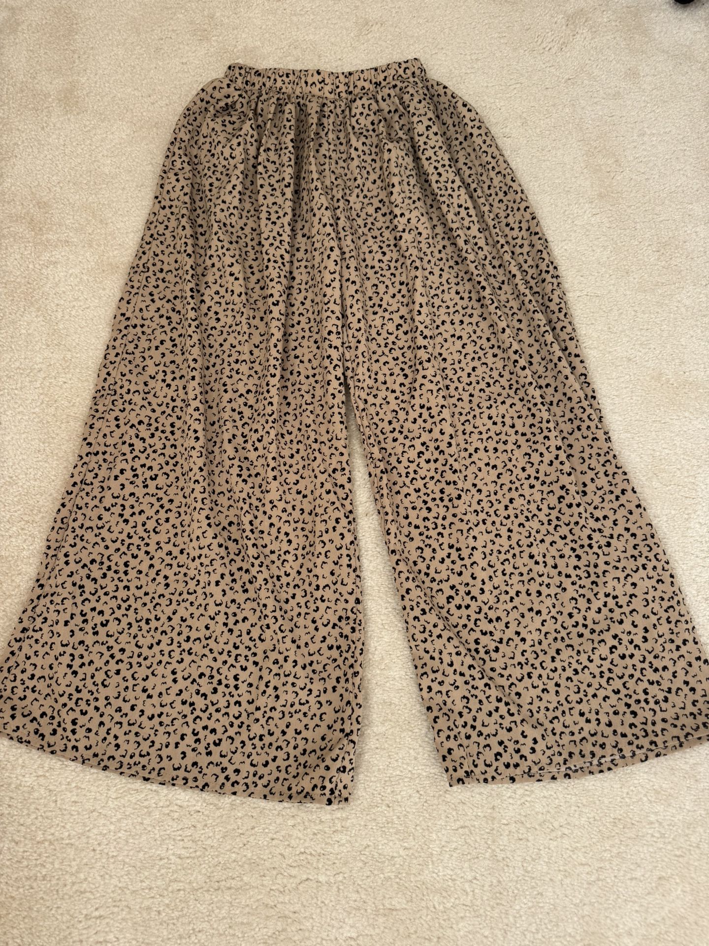 Girls Dalmatian Print Wide Leg Pants