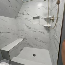 16 White Ceramic Tiles With Grey Tint