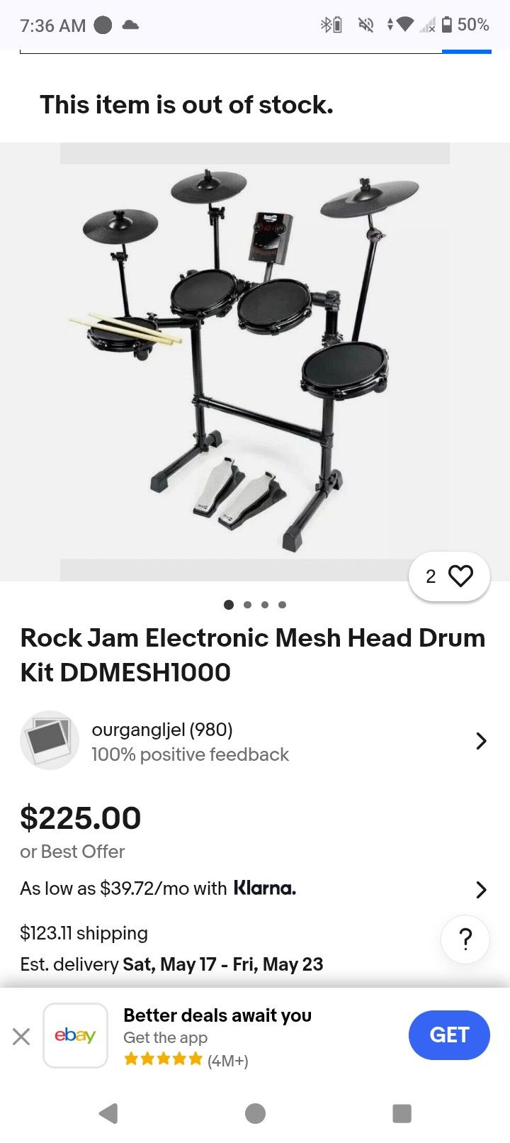 Rock Jam DDMesh Electronic Drum Set