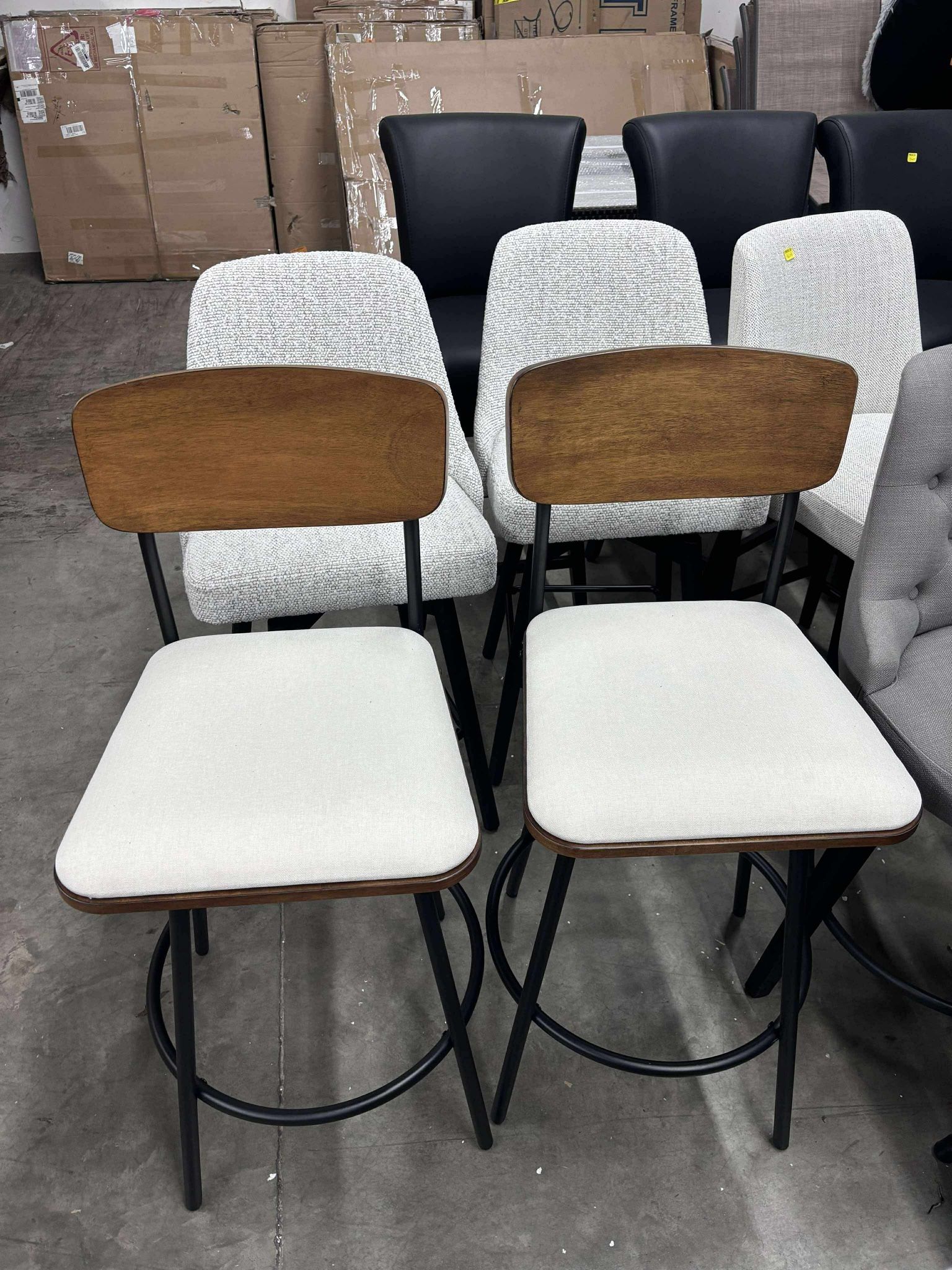 CHITA Swivel Counter Height Bar Stools Fabric Upholstered Barstools Set of 2 27