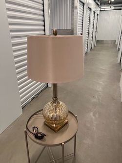 Mercury Glass Table Lamp with Drum Shade