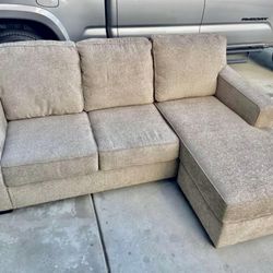 Beige Modern Reversible Sectional Sofa