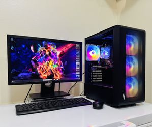 NEW DELL Starter Gaming PC 8 Core I7 CPU @3,6GHz. Nvidia GT 1030 2G. 256GB SSD /750G HDD, 16G RAM. WIFI. USB3. 430W PSU. 22” Monit. Mouse/Keyb. Win11P