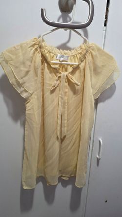 Light Yellow Ruffle Sleeve Blouse