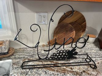 Metal Wine Bottle Decor