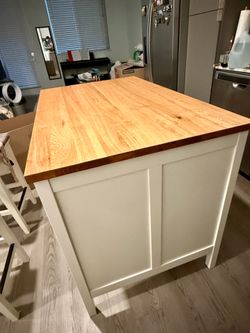 IKEA Kitchen island, off-white/oak
