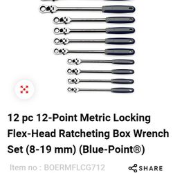 New Blue Point Ratcheting Wrench Set 