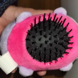 Hairbrush plush lovey stuffed animal purple cat brush
