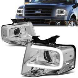 LA Zona Auto Parts 2007 to 2014 Ford Expedition Projector DRL Headlights Luces Micas Calaveras Faros Focos