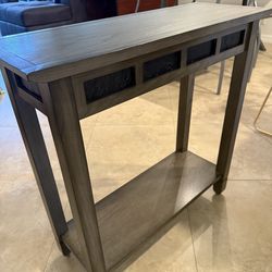 Gray wood console table