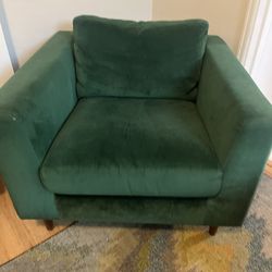 Green Velvet Accent Chair - Mid-century style