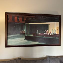Nighthawks Diner Edward Hopper Recreated Painting (56.5 in x 33 in)
