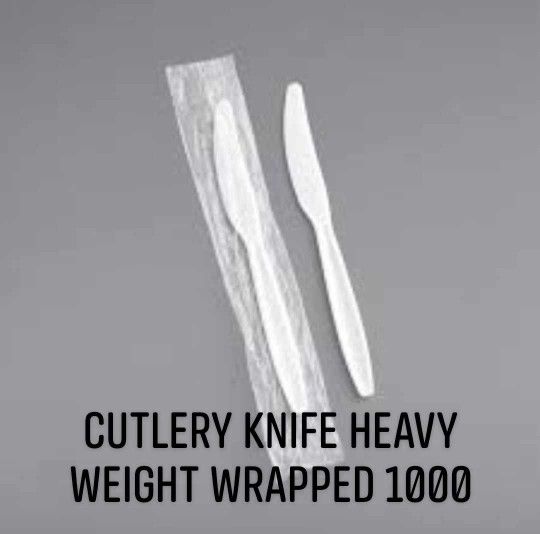 CUTLERY PLASTIC KNIFE WRAPPED