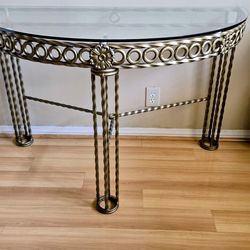 Half moon entry table vintage