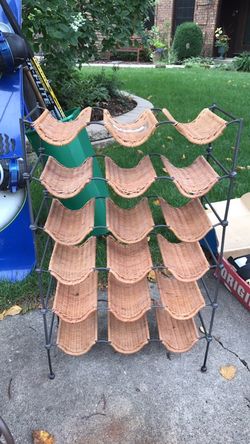 Wicker wine rack