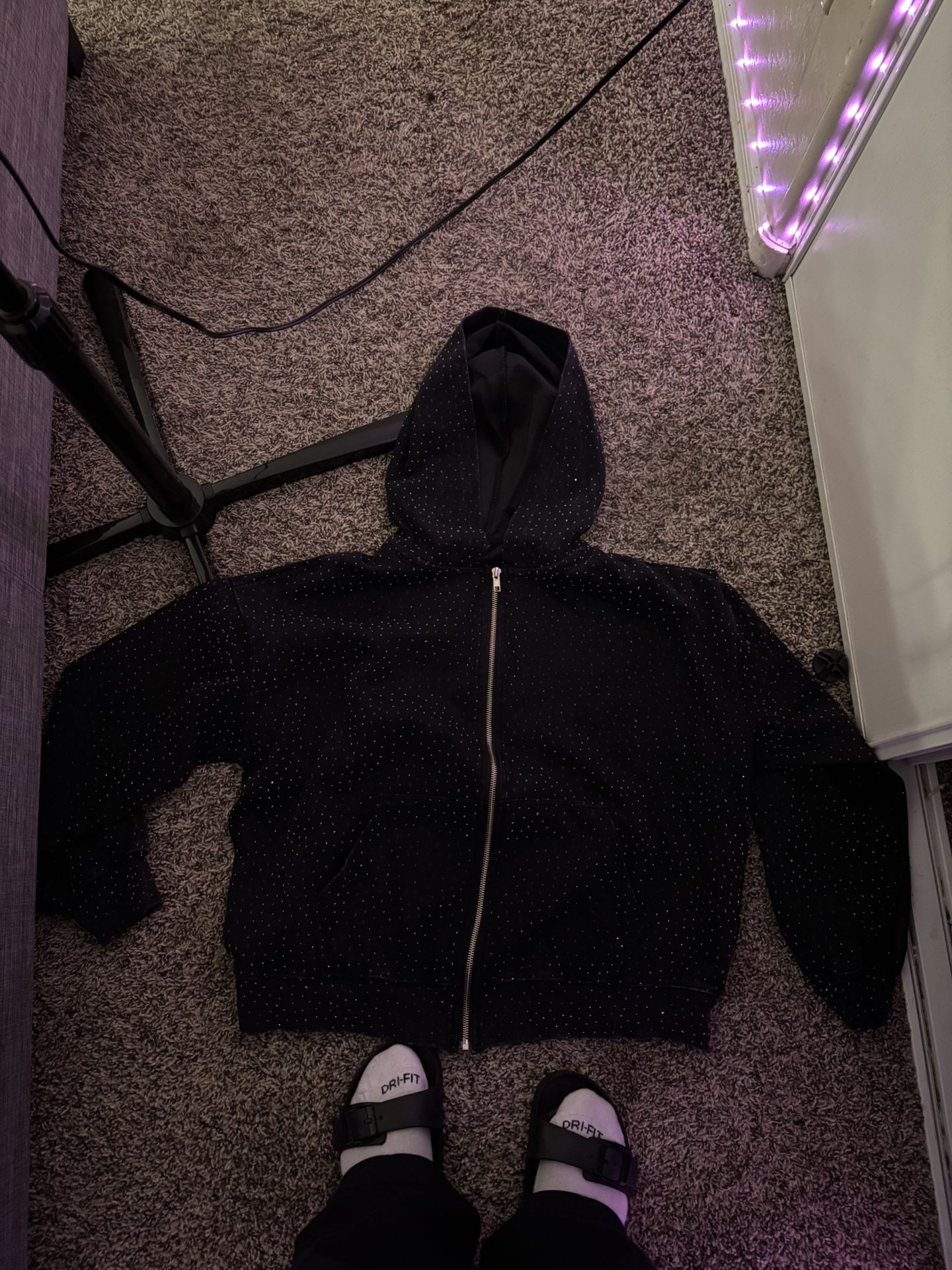 rhinestoned hoodie graphic