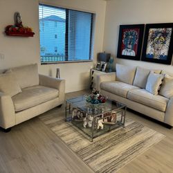 Fabric sofa and love seat 