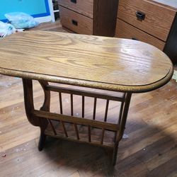 Vintage OVAL OAK  Magazine Rack. 