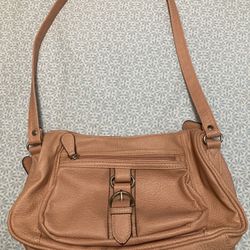 Vinyl Shoulder Bag Strap Peach Purse~Pre-owned